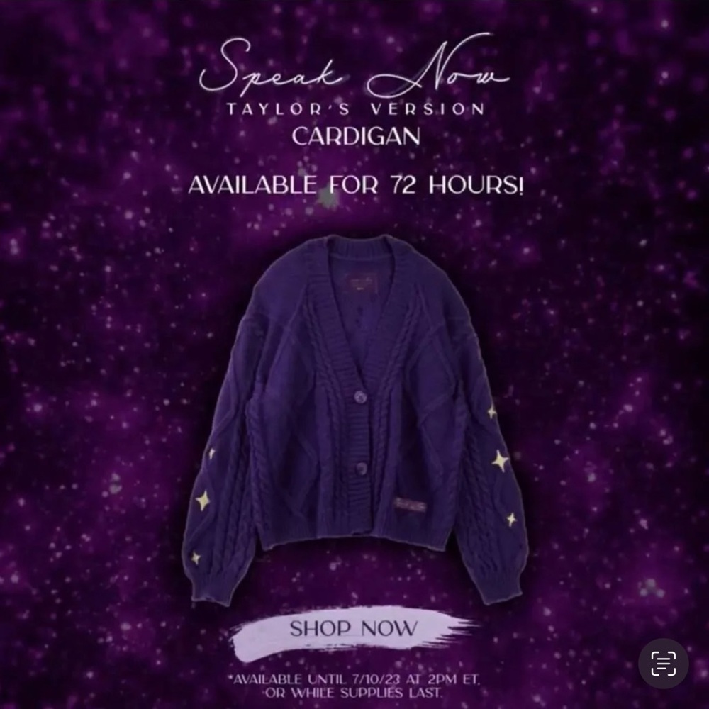 Taylor Swift Speak Now Cardigan size XL/2XL